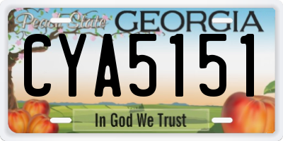 GA license plate CYA5151