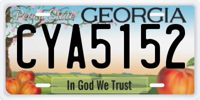 GA license plate CYA5152