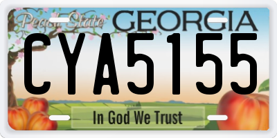 GA license plate CYA5155