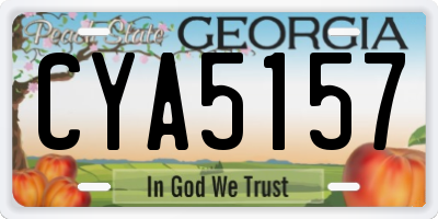 GA license plate CYA5157