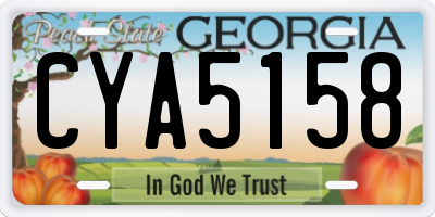 GA license plate CYA5158