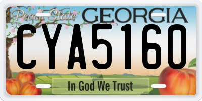 GA license plate CYA5160