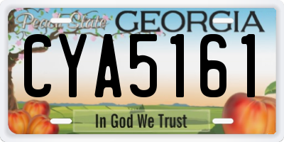 GA license plate CYA5161