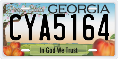 GA license plate CYA5164
