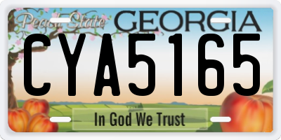 GA license plate CYA5165