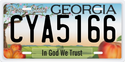 GA license plate CYA5166