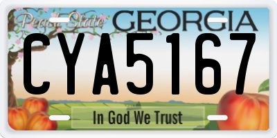 GA license plate CYA5167