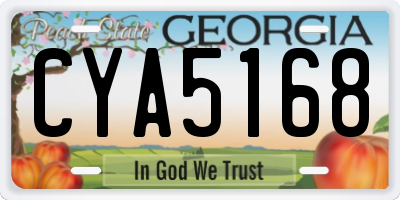 GA license plate CYA5168