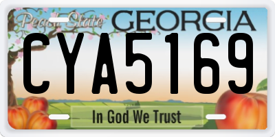 GA license plate CYA5169
