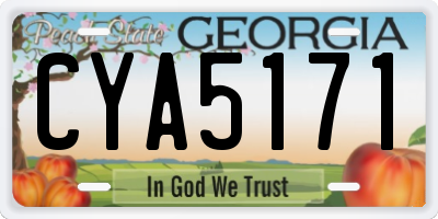 GA license plate CYA5171