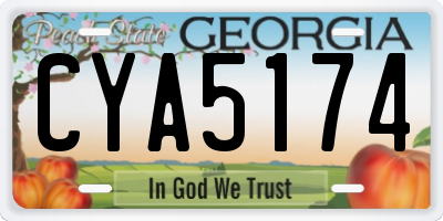 GA license plate CYA5174