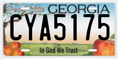 GA license plate CYA5175