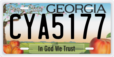 GA license plate CYA5177