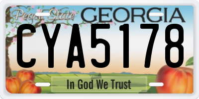 GA license plate CYA5178