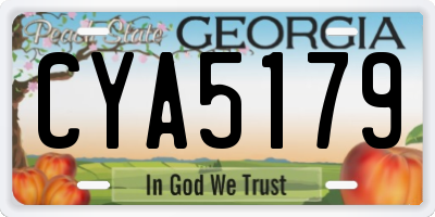 GA license plate CYA5179