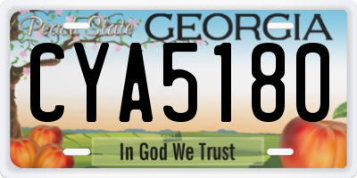 GA license plate CYA5180