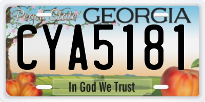 GA license plate CYA5181