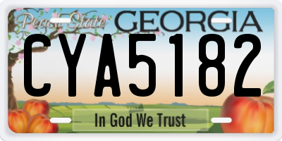 GA license plate CYA5182