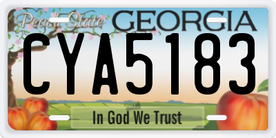 GA license plate CYA5183