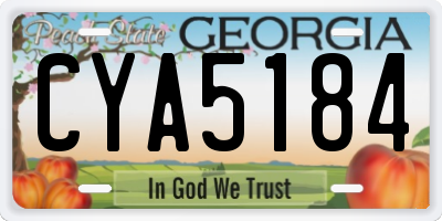 GA license plate CYA5184
