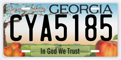 GA license plate CYA5185