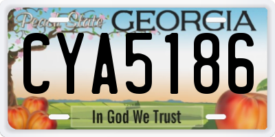 GA license plate CYA5186
