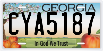 GA license plate CYA5187