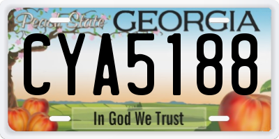 GA license plate CYA5188