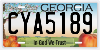 GA license plate CYA5189