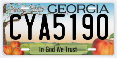 GA license plate CYA5190