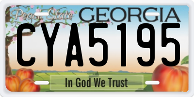 GA license plate CYA5195