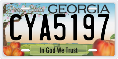 GA license plate CYA5197