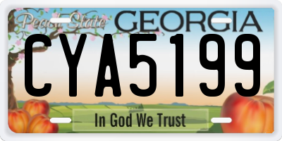 GA license plate CYA5199