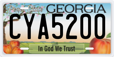 GA license plate CYA5200