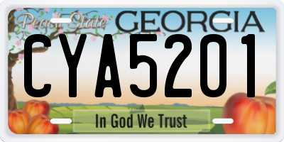 GA license plate CYA5201