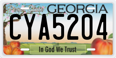 GA license plate CYA5204