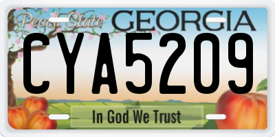 GA license plate CYA5209