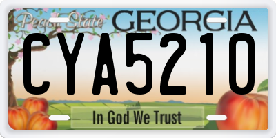 GA license plate CYA5210