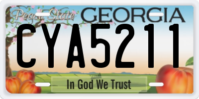 GA license plate CYA5211
