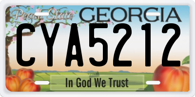 GA license plate CYA5212