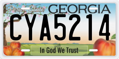 GA license plate CYA5214