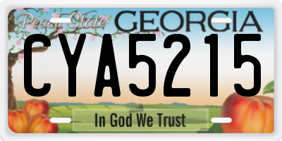 GA license plate CYA5215