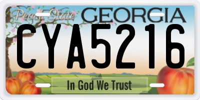 GA license plate CYA5216