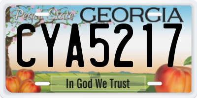 GA license plate CYA5217