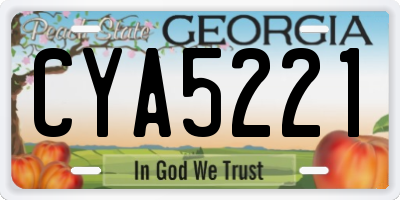GA license plate CYA5221