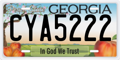 GA license plate CYA5222