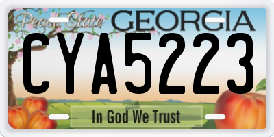 GA license plate CYA5223
