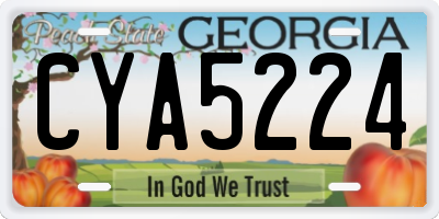 GA license plate CYA5224