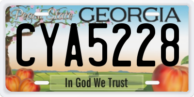 GA license plate CYA5228