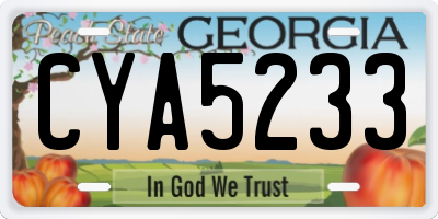 GA license plate CYA5233